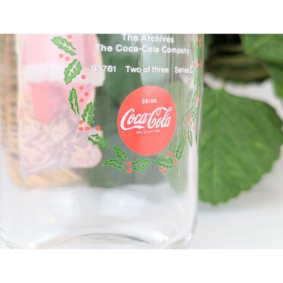 Santa Claus Coca Cola Water Glasses | Set of 2 Vintage Haddon Sundblom Coca Cola - Picture 2 of 7